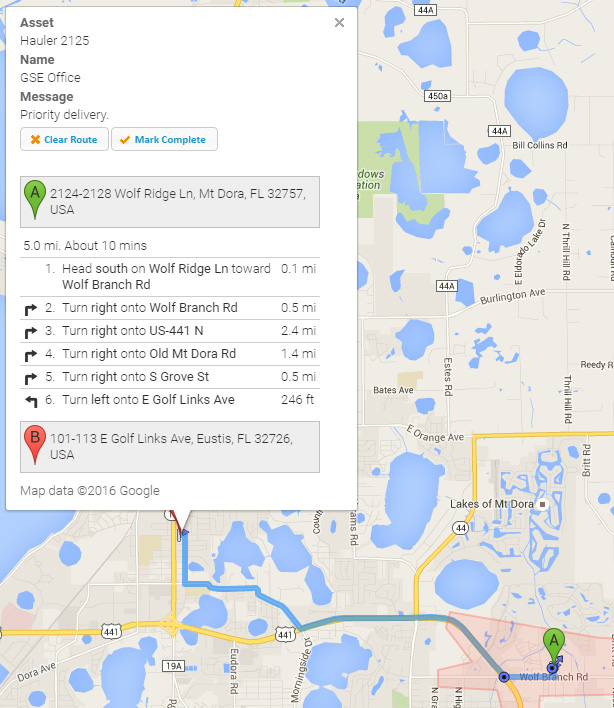 GSatTrack Asset Routing