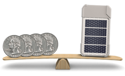 GSatSolar Weight Comparison to 4 US Quarters